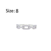 عصفور كريستال خاتم فضة عيار 925 علي شكل مشبك ورق مرصع بالزركون RM0132-8